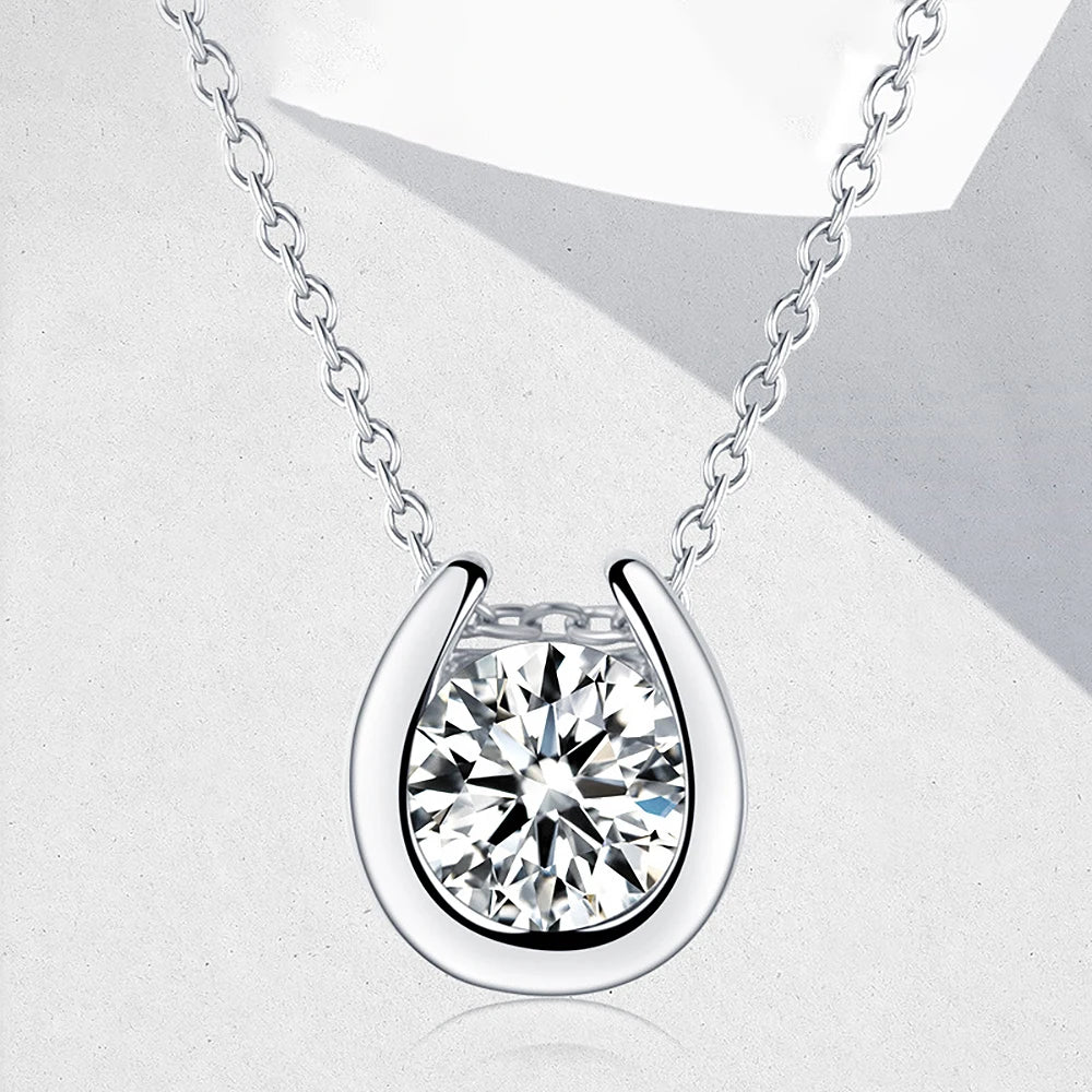 Lab Diamond Pendant Necklace 925 Silver Chain