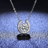 Lab Diamond Pendant Necklace 925 Silver Chain