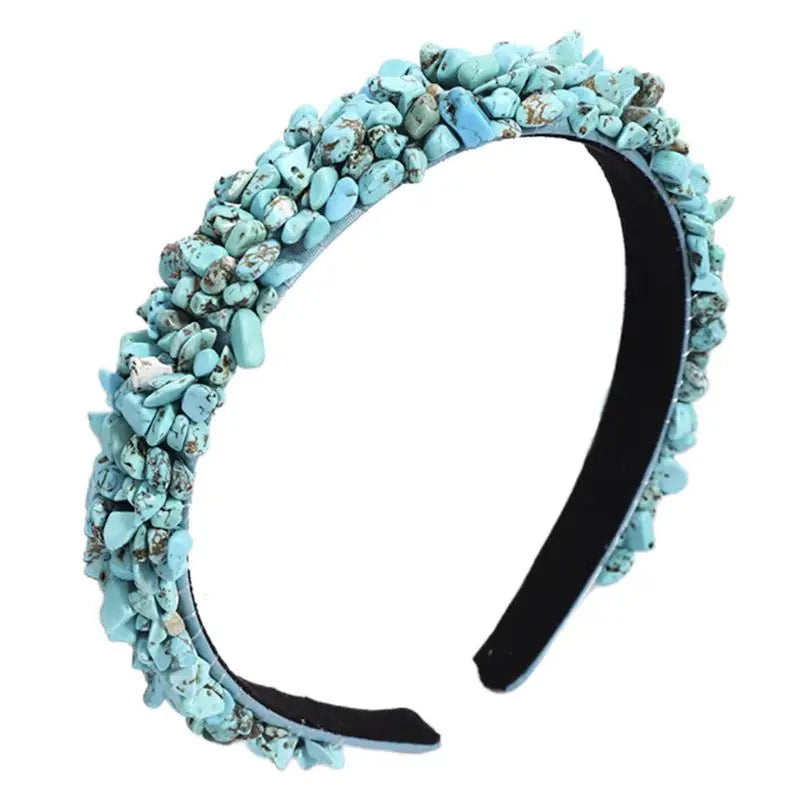 U2JF Baroque Style Stone Beaded Hair Hoop for Women Girls