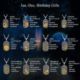 Zodiac Star Sign Necklace Horoscope Pendant Stainless Steel