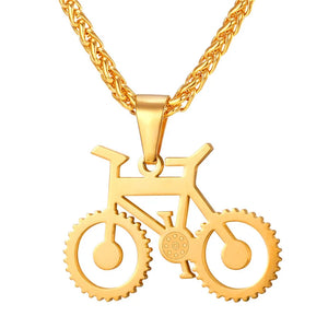 Bicycle Charm Pendant Necklace Biker Gift Stainless Steel Bike Necklace
