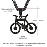 Bicycle Charm Pendant Necklace Biker Gift Stainless Steel Bike Necklace