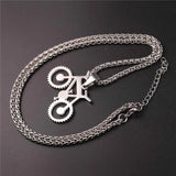 Bicycle Charm Pendant Necklace Biker Gift Stainless Steel Bike Necklace