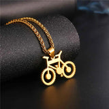 Bicycle Charm Pendant Necklace Biker Gift Stainless Steel Bike Necklace