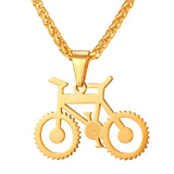 Bicycle Charm Pendant Necklace Biker Gift Stainless Steel Bike Necklace