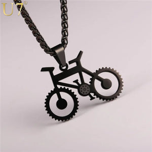 Bicycle Charm Pendant Necklace Biker Gift Stainless Steel Bike Necklace