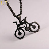Bicycle Charm Pendant Necklace Biker Gift Stainless Steel Bike Necklace