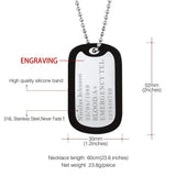 Men's Military ID Dog Tag Pendant Necklace Stainless Steel/Gold Engraved N1127