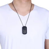 Men's Military ID Dog Tag Pendant Necklace Stainless Steel/Gold Engraved N1127