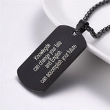Men's Military ID Dog Tag Pendant Necklace Stainless Steel/Gold Engraved N1127