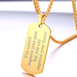 Men's Military ID Dog Tag Pendant Necklace Stainless Steel/Gold Engraved N1127