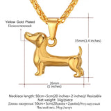 Dog Pendant Necklace Women Silver Animal Jewelry Stainless Steel Dog Accessory