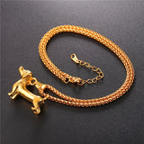 Dog Pendant Necklace Women Silver Animal Jewelry Stainless Steel Dog Accessory