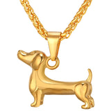 Dog Pendant Necklace Women Silver Animal Jewelry Stainless Steel Dog Accessory