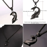 Dolphin Necklace Silver Stainless Steel Pendant & Chain For Women P1037