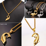 Dolphin Necklace Silver Stainless Steel Pendant & Chain For Women P1037