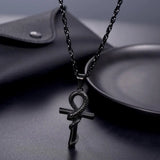 Egyptian Ankh Cross Snake Pendant Necklace 316L Stainless Necklaces&Pendants