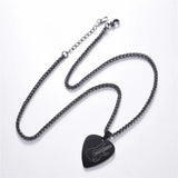 Electric Guitar Bass Pick Necklace Metal with Stainless Steel Chain