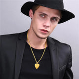 Electric Guitar Bass Pick Necklace Metal with Stainless Steel Chain