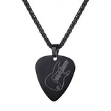 Electric Guitar Bass Pick Necklace Metal with Stainless Steel Chain