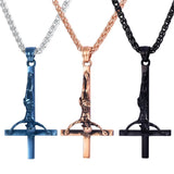 Inverted Cross Necklace Men Gothic Satanic Upside Down Cross Pendant