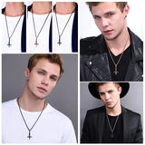Inverted Cross Necklace Men Gothic Satanic Upside Down Cross Pendant