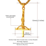 Inverted Cross Necklace Men Gothic Satanic Upside Down Cross Pendant