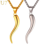 Italian Horn Necklace Amulet Stainless Steel Pendant Chain Gift