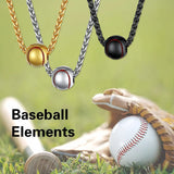Youth Baseball Necklace Stainless Steel Sport Pendant for Men Women