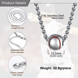 Youth Baseball Necklace Stainless Steel Sport Pendant for Men Women