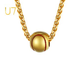 Youth Baseball Necklace Stainless Steel Sport Pendant for Men Women