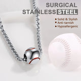 Youth Baseball Necklace Stainless Steel Sport Pendant for Men Women