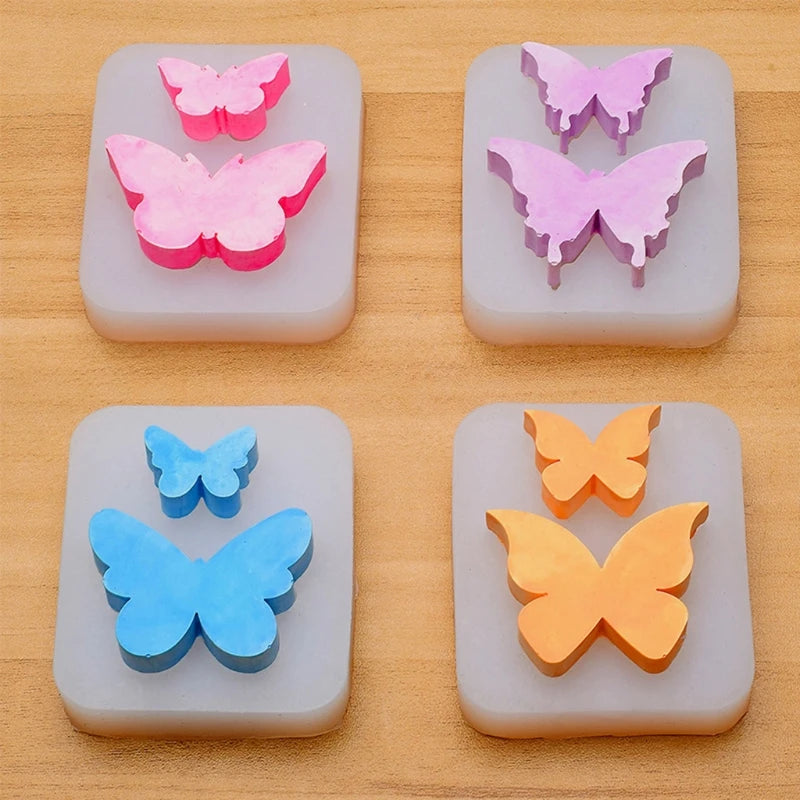 4 Pcs Butterfly Epoxy Resin Mold DIY Car Aromatherapy Plaster Silicone Mould