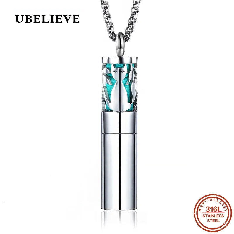 316L Vintage Aromatherapy Perfume Diffuser Necklace Locket Pendant