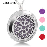 Flower Essential Oil Diffuser Necklace Stainless Steel Locket