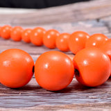 Boho Orange Wood Necklace Pendant Chain for Women