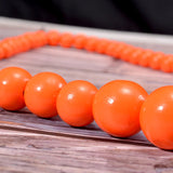 Boho Orange Wood Necklace Pendant Chain for Women
