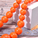 Boho Orange Wood Necklace Pendant Chain for Women