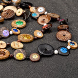Bohemian Wood Bead Ethnic Necklace Vintage Choker Jewelry