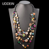 Bohemian Wood Bead Ethnic Necklace Vintage Choker Jewelry