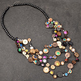 Bohemian Wood Bead Ethnic Necklace Vintage Choker Jewelry