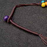 Bohemian Maxi Necklace Wood Tassel Pendant Statement Choker Flower Collar