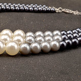 Ethnic Simulated Pearl Layered Bib Necklace