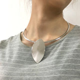 Silver African Necklace For Women Metal Pendant Chunky Torques Geometry