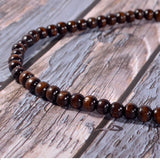 Vintage Wooden Beads Choker Necklace Bohemian Jewelry