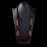 Vintage Wooden Beads Choker Necklace Bohemian Jewelry