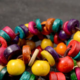Wood Charms Bracelet Layer Bib Beads Wood Jewelry Vintage Statement Bohemian
