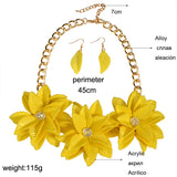 Vintage Flower Choker Necklace Acrylic Collares
