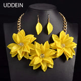 Vintage Flower Choker Necklace Acrylic Collares