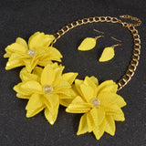 Vintage Flower Choker Necklace Acrylic Collares